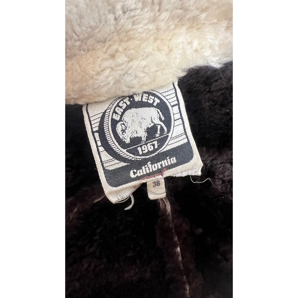 Vintage East West California Shearling Patchwork Suede Bomber Jacket 70s - Picture 3 of 16